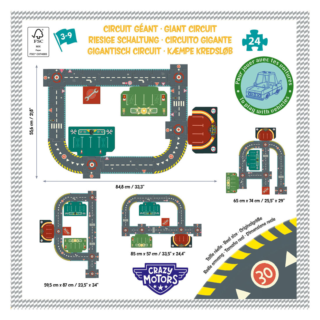 Djeco Circuit Puzzle de sol, 24 pcs.