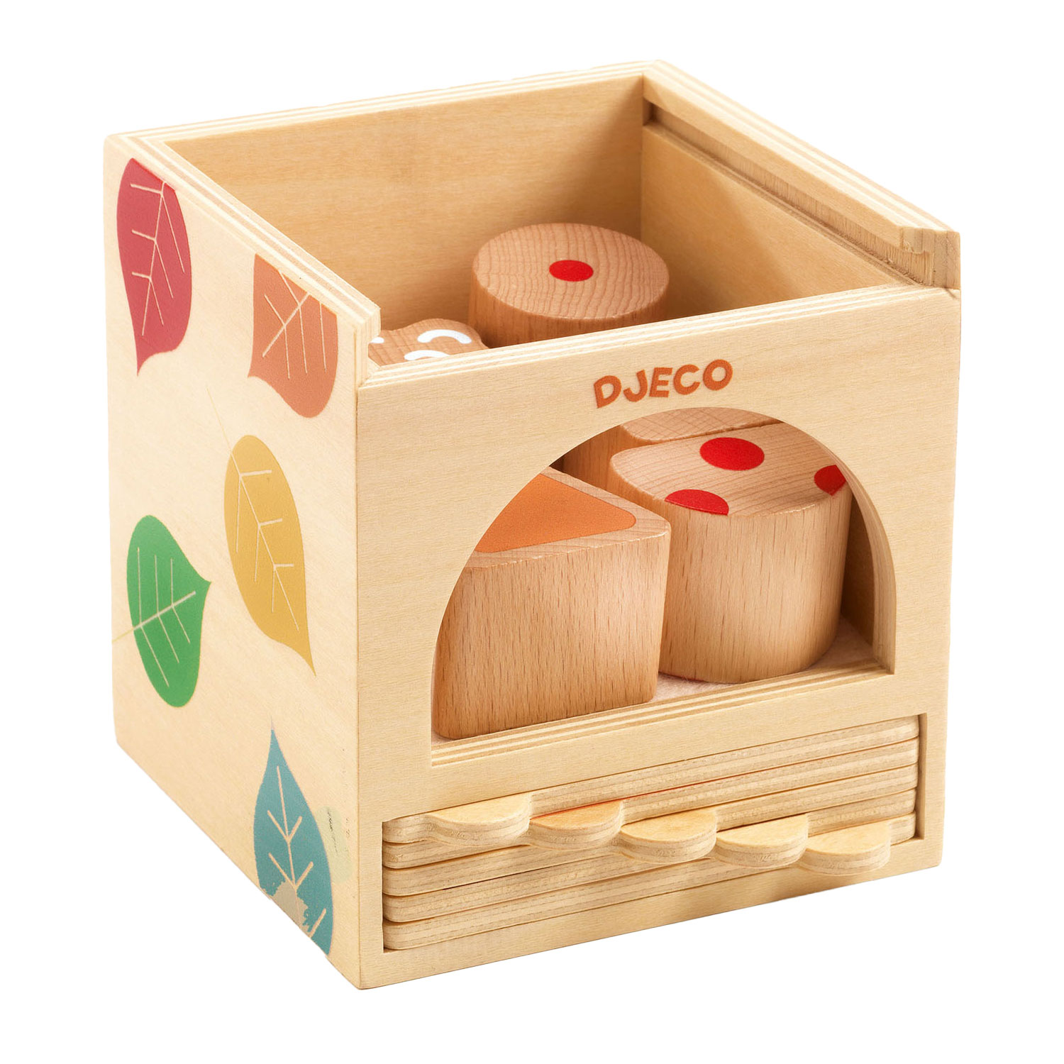 Djeco Boxbasic Jeu de Formes en Bois, 6 pcs.