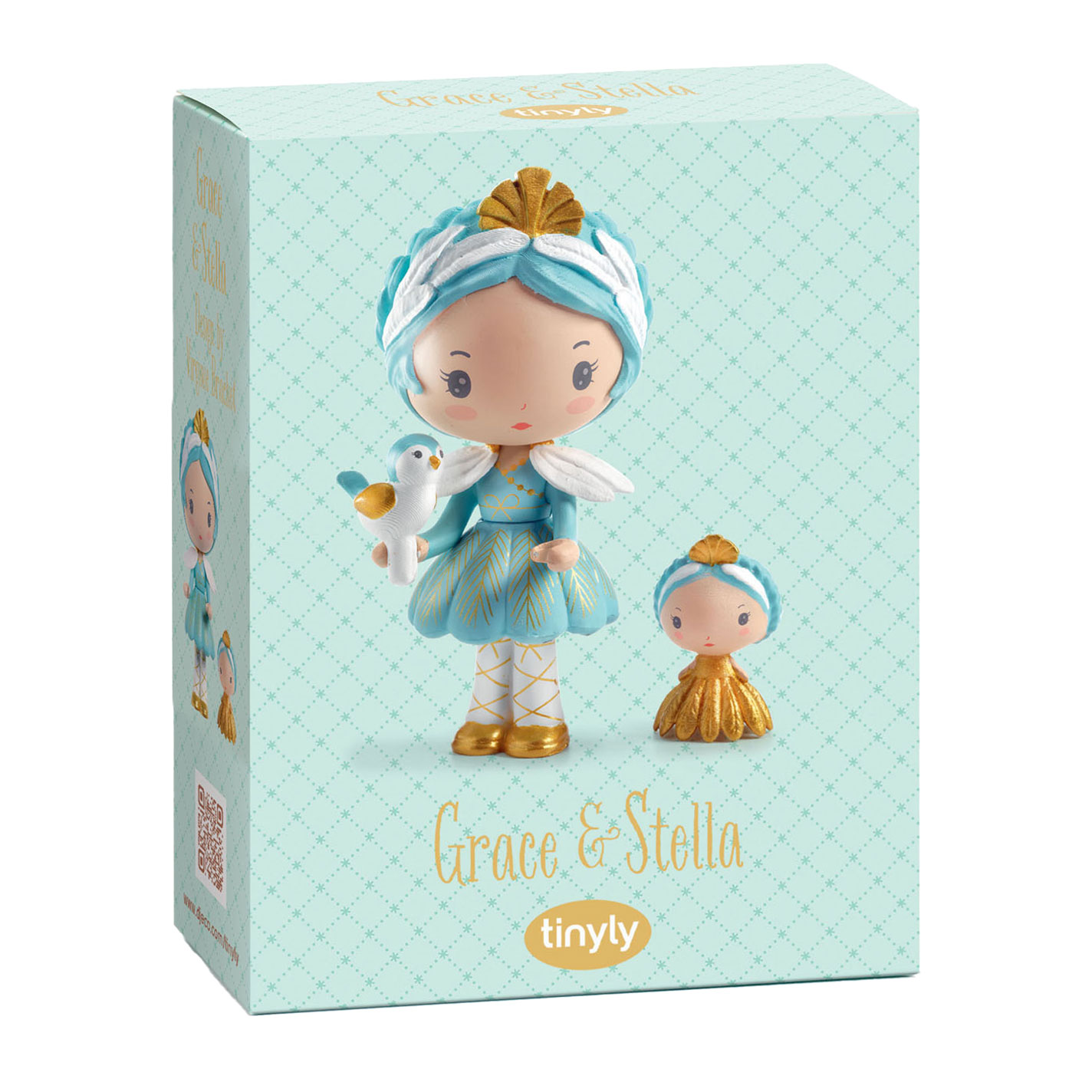 Djeco Tinyly Grace und Stella Holzspielzeugfiguren, 3 Stück.