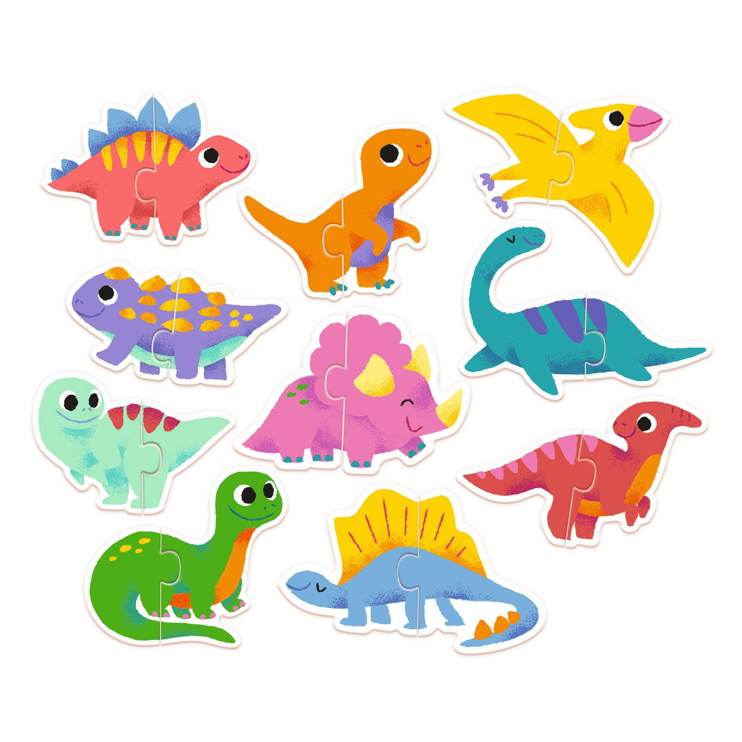 Djeco Dinosaurus Duo Puzzels, 10 puzzels