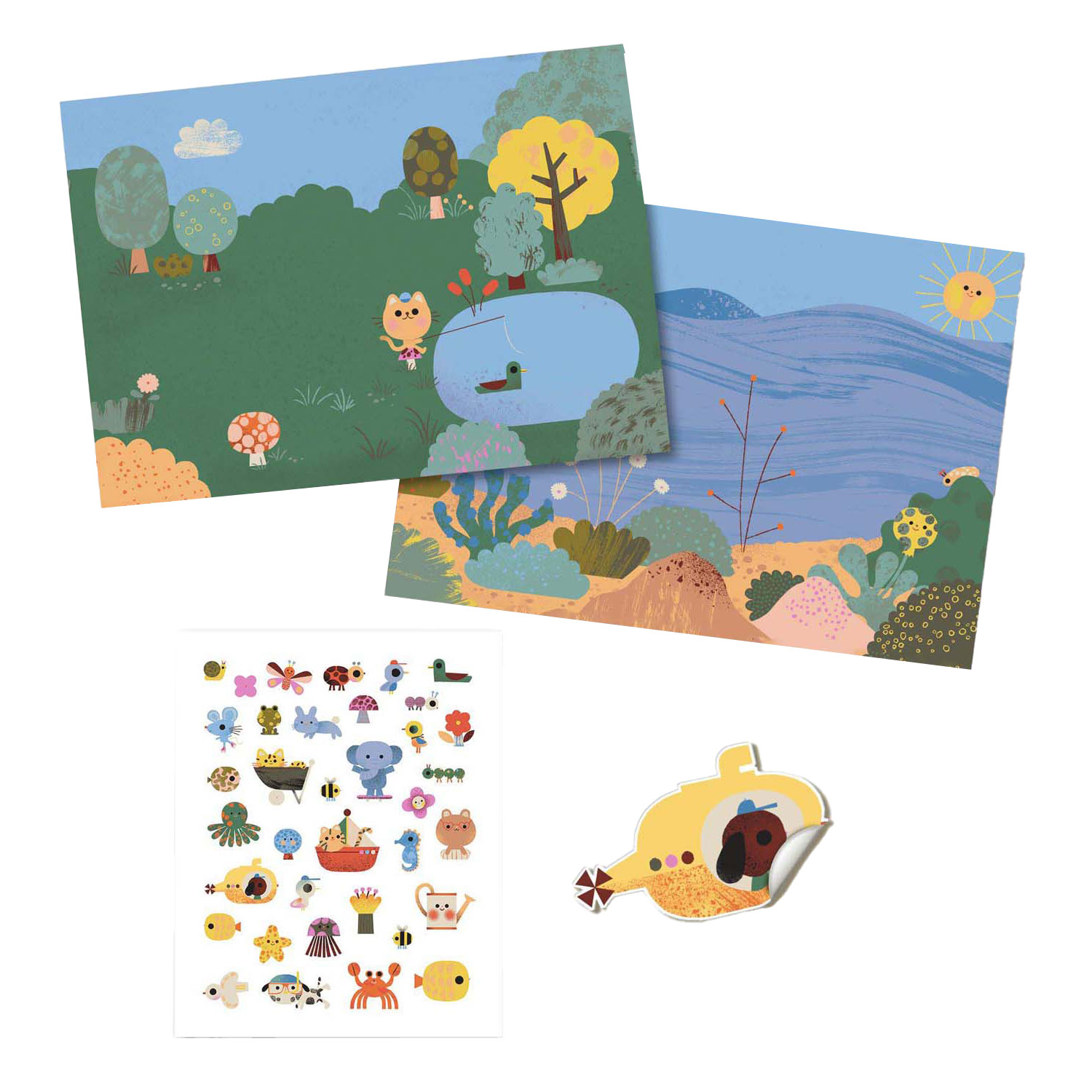 Djeco Puffy Stickers mit klebrigem Hintergrund 'Sommer'