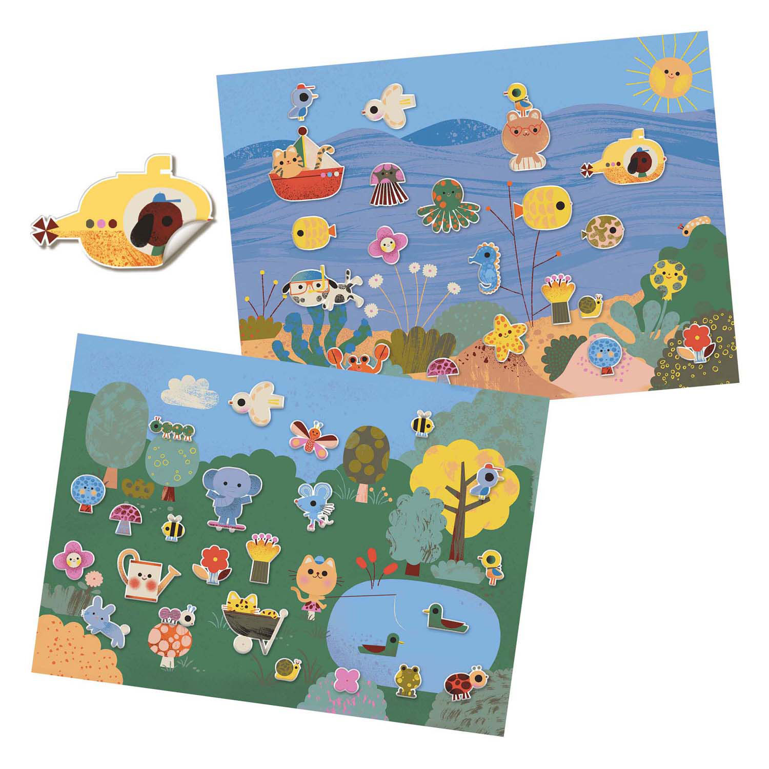 Djeco Puffy Stickers mit klebrigem Hintergrund 'Sommer'