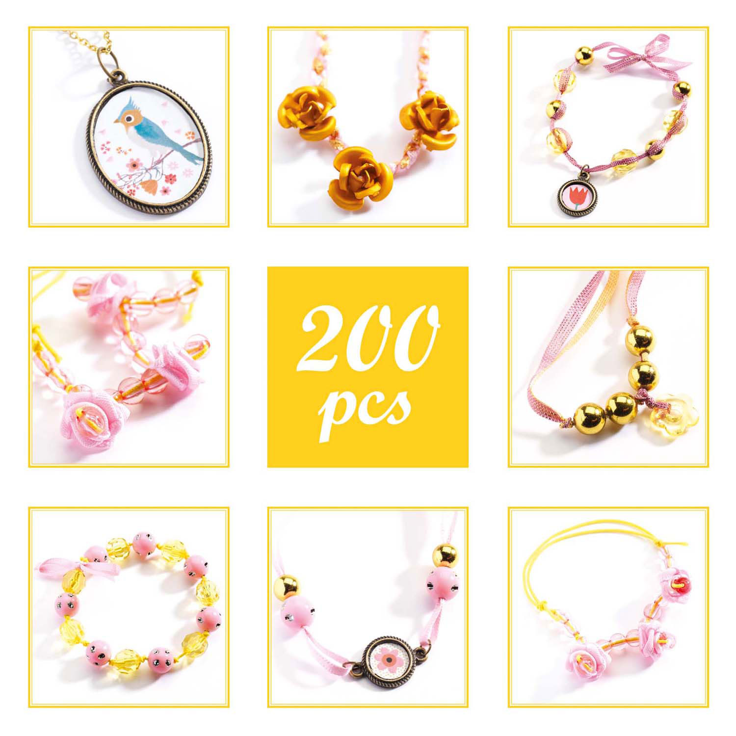 Djeco Perlenset Perlen und Blumen