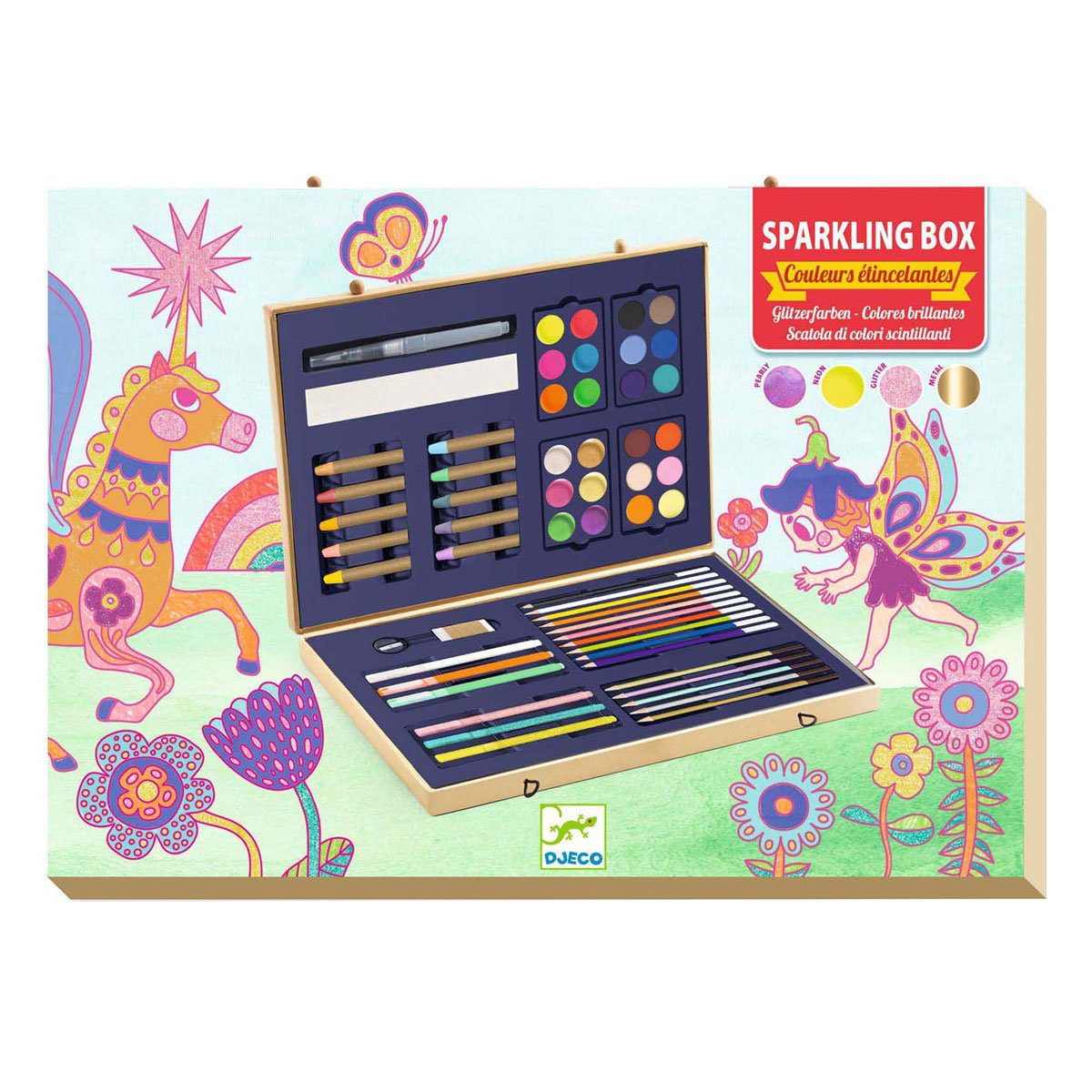 Djeco Sparkling Kleurkoffer - 60dlg.