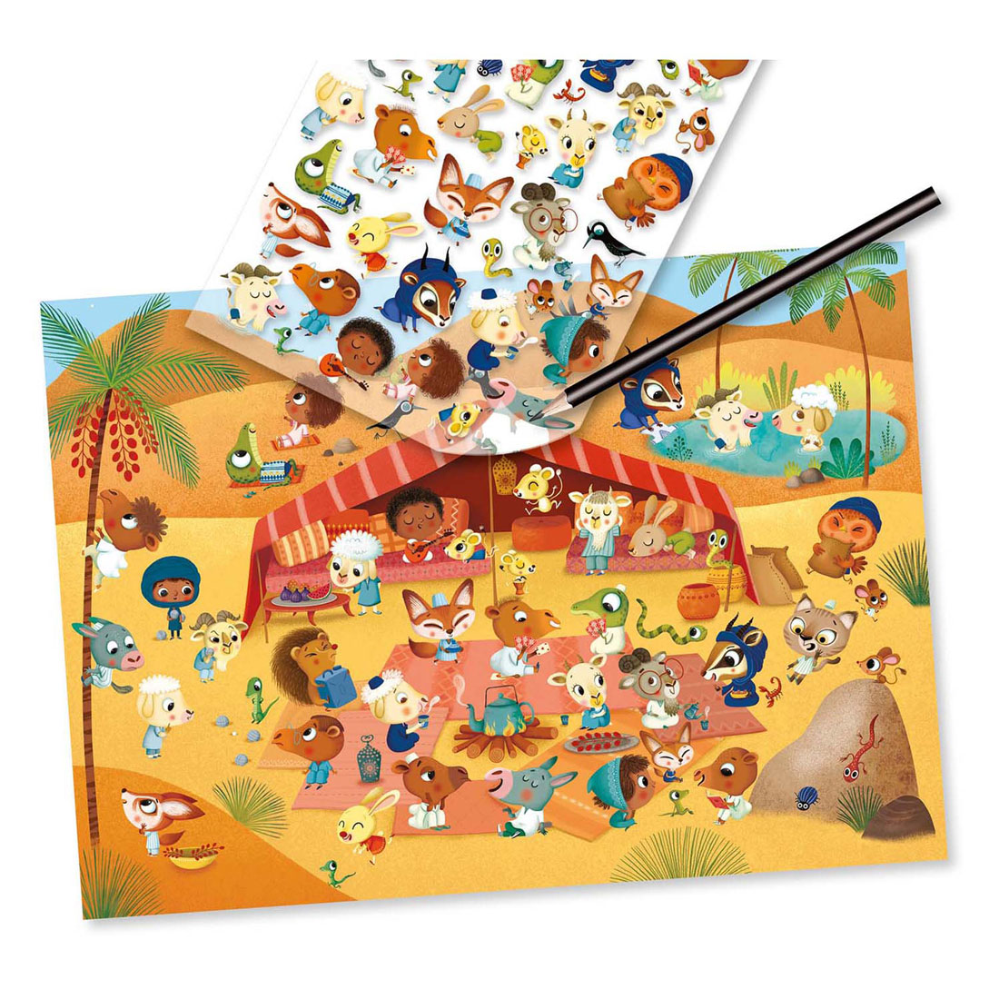 Djeco Rub-on Images Pôle Nord et Savane - 93 pcs.
