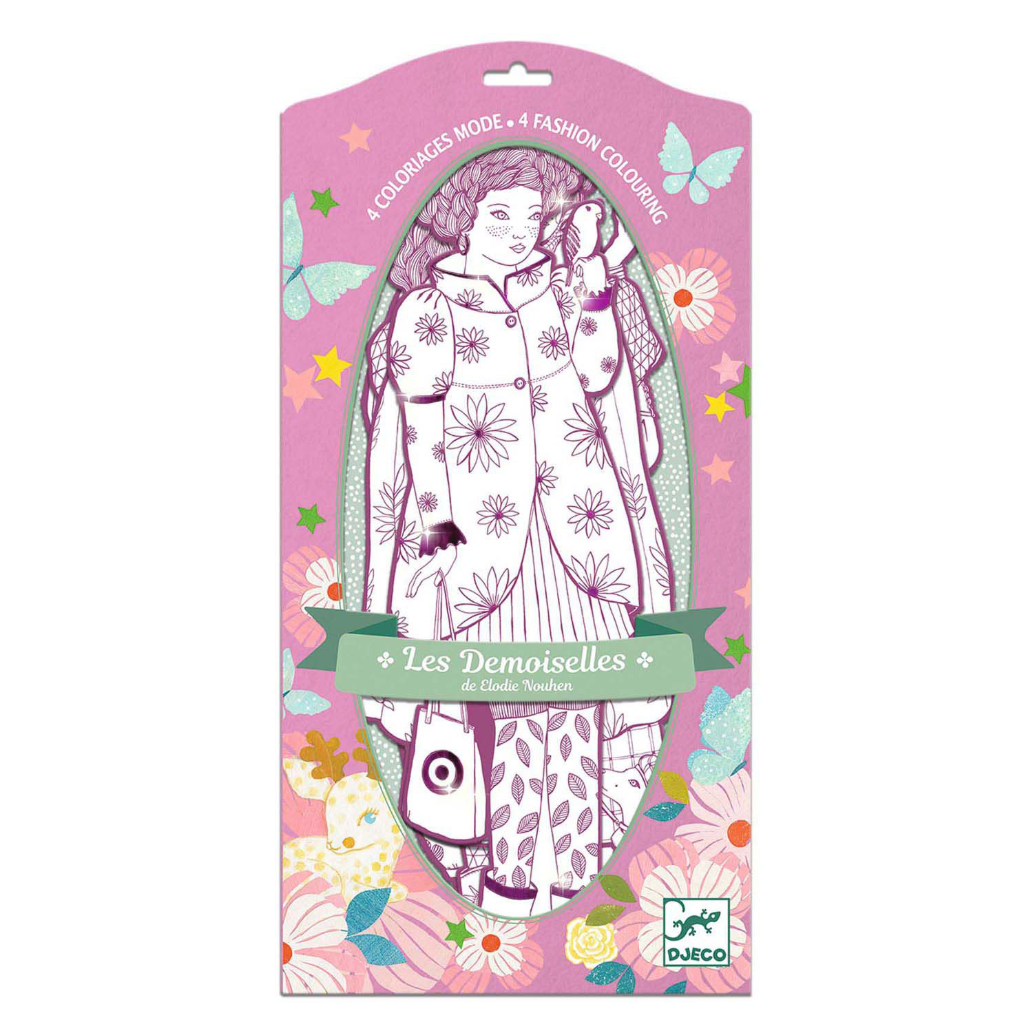 Djeco Mode Silhouetkleurplaten Rosemary 32cm - 4st.