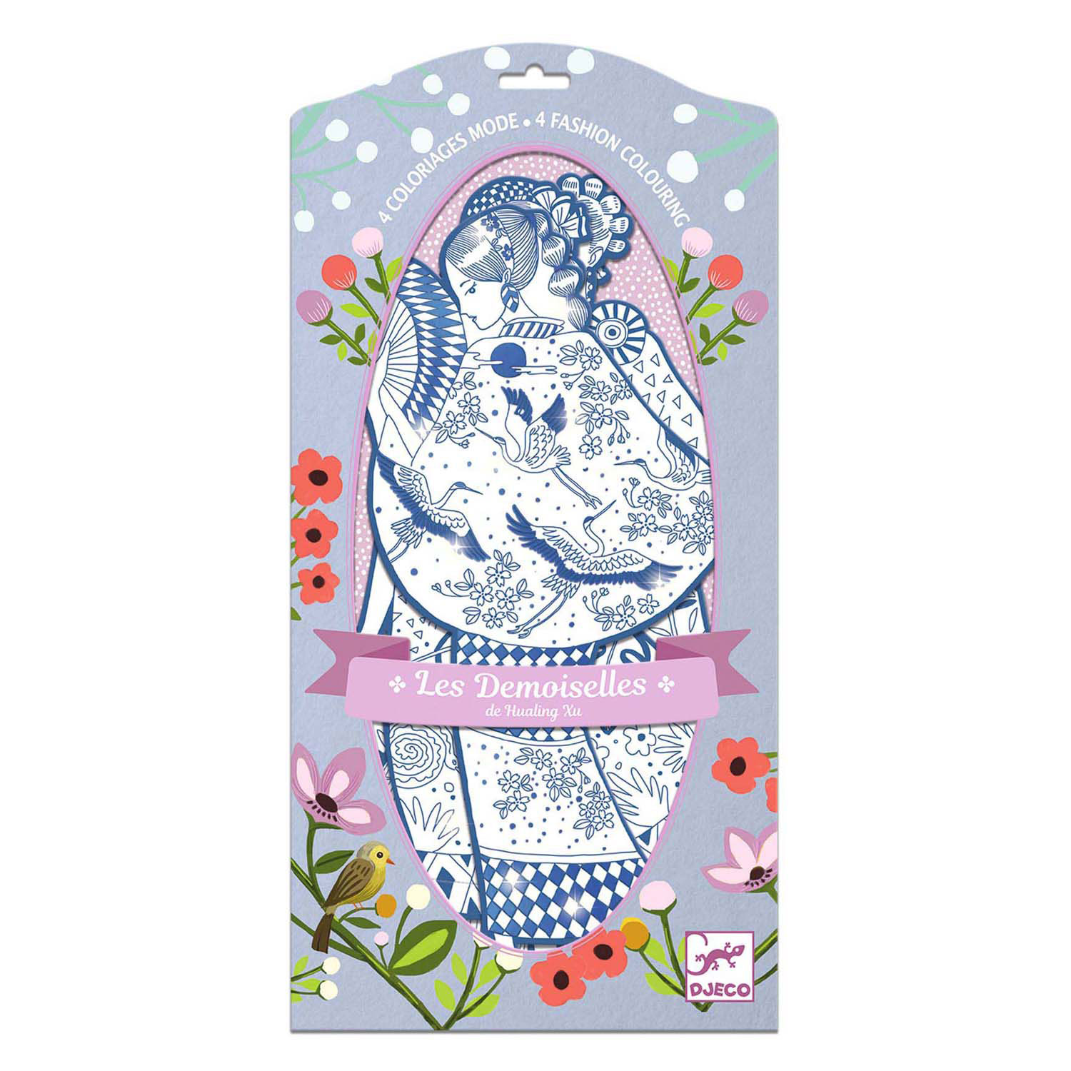 Djeco Mode Silhouetkleurplaten Laura 32cm - 4st.