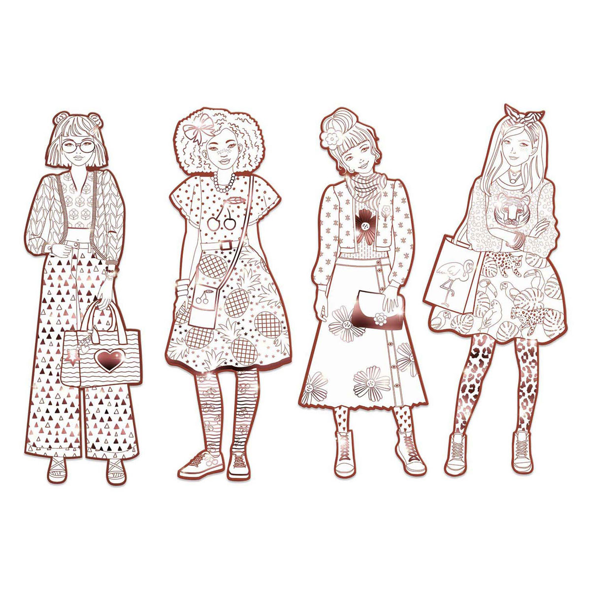 Coloriages Silhouette Mode Djeco Nina 32cm - 4 pcs.