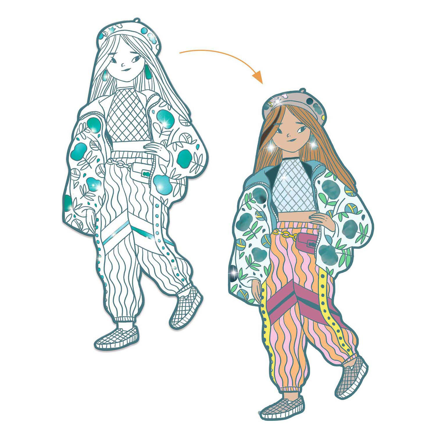 Coloriages Djeco Fashion Silhouette Anjele 32cm - 4 pcs.
