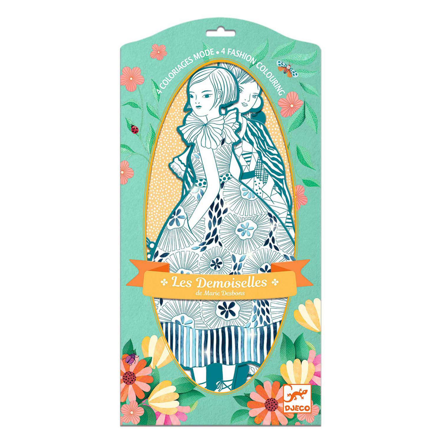 Djeco Mode Silhouetkleurplaten 32cm Rebekka - 4st.