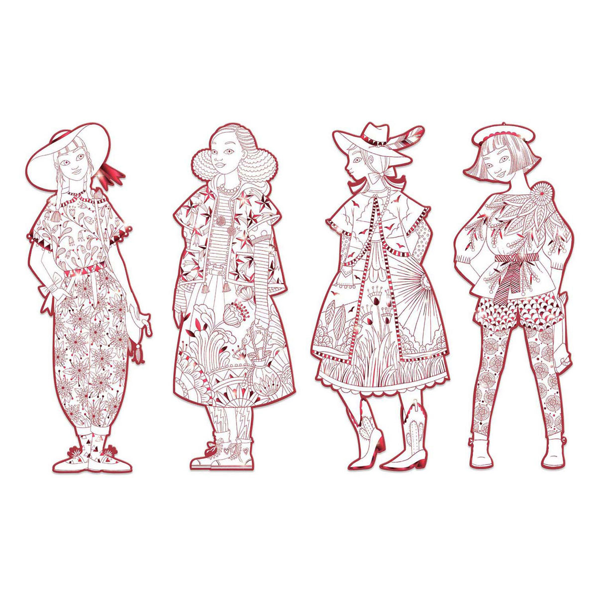 Coloriages Silhouette Mode Djeco Fiodor 32cm - 4 pcs.