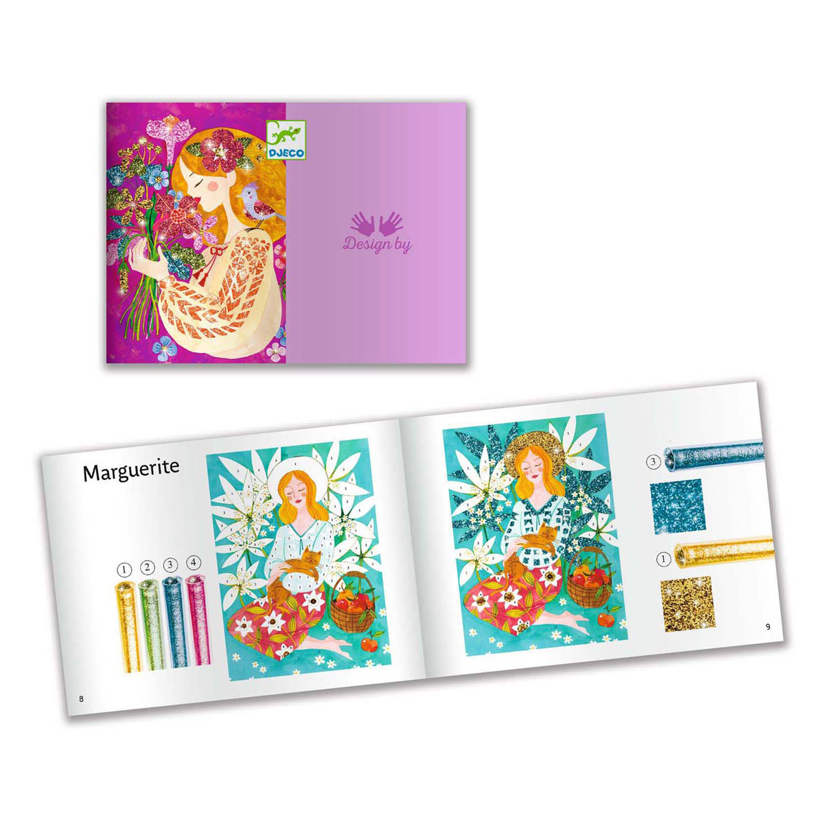 Djeco Schilderijen 'Geurige Bloemen' Versieren met Glitter