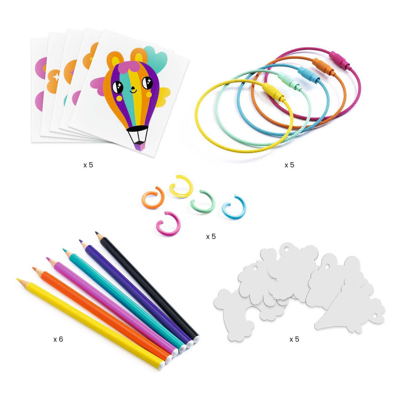 Djeco Knutselset Kawaii Sleutelhangers van Krimpfolie