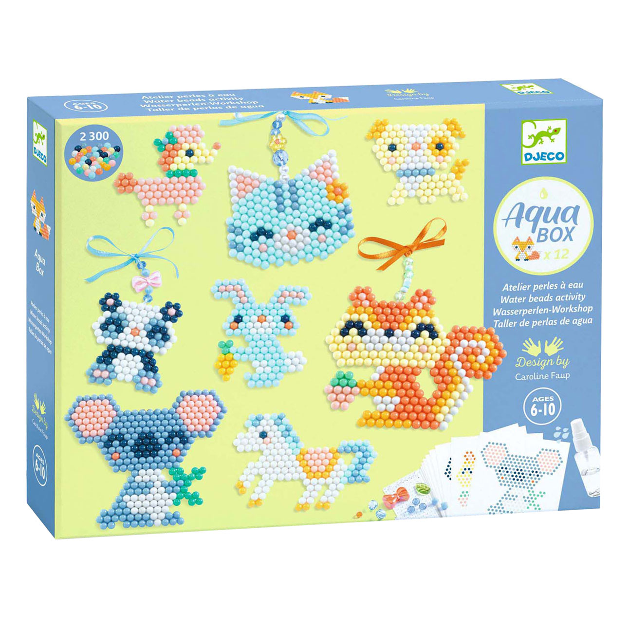 Djeco AQUA Box - Wasserperlen-Set Tiere