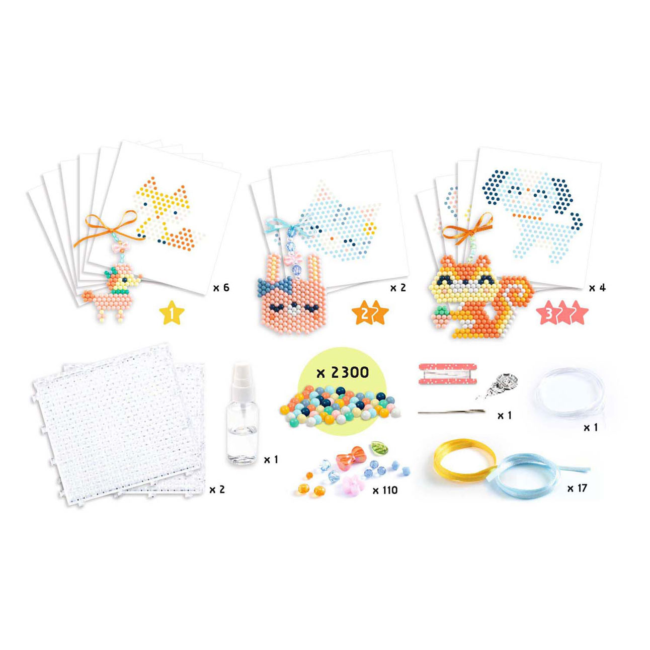 Djeco AQUA Box - Wasserperlen-Set Tiere