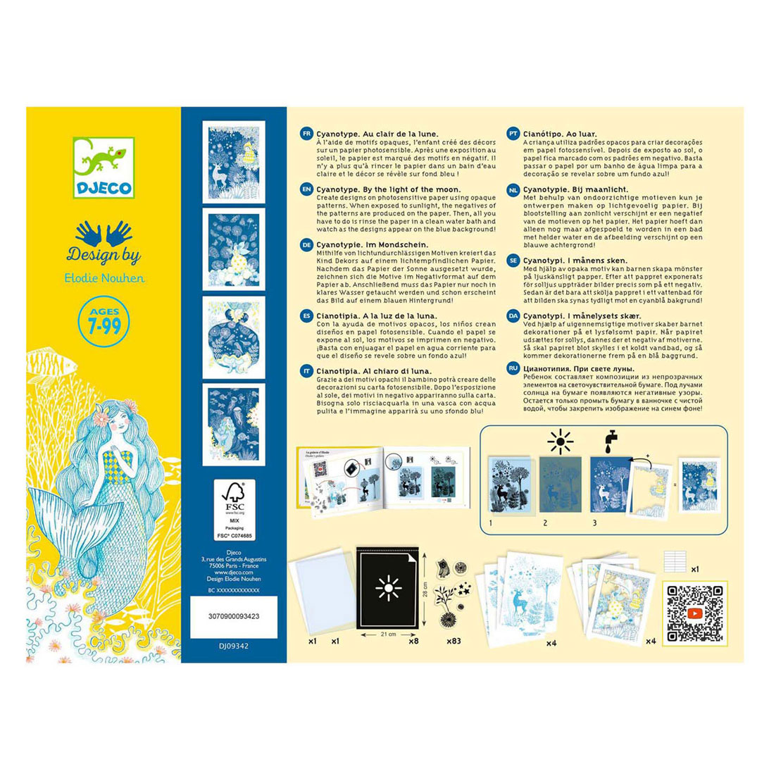 Djeco Knutselen Cyanotype Navulset - Nachtelijke Savanne