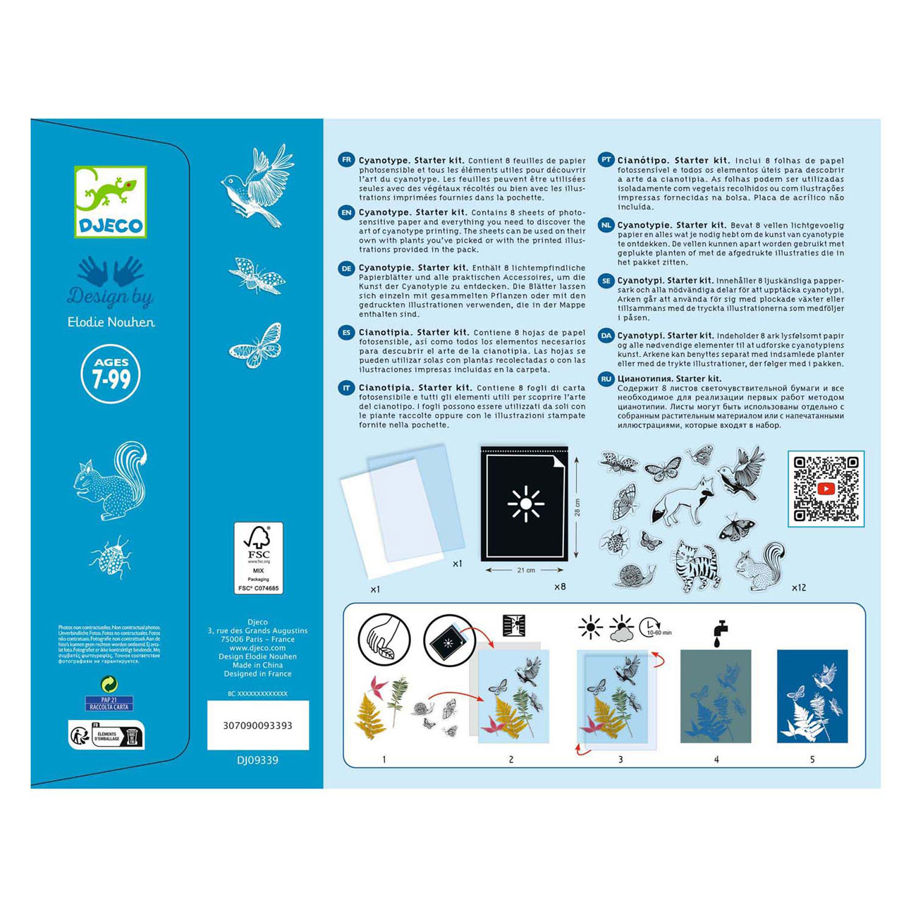 Kit de démarrage créatif Djeco Cyanotype - Feuilles