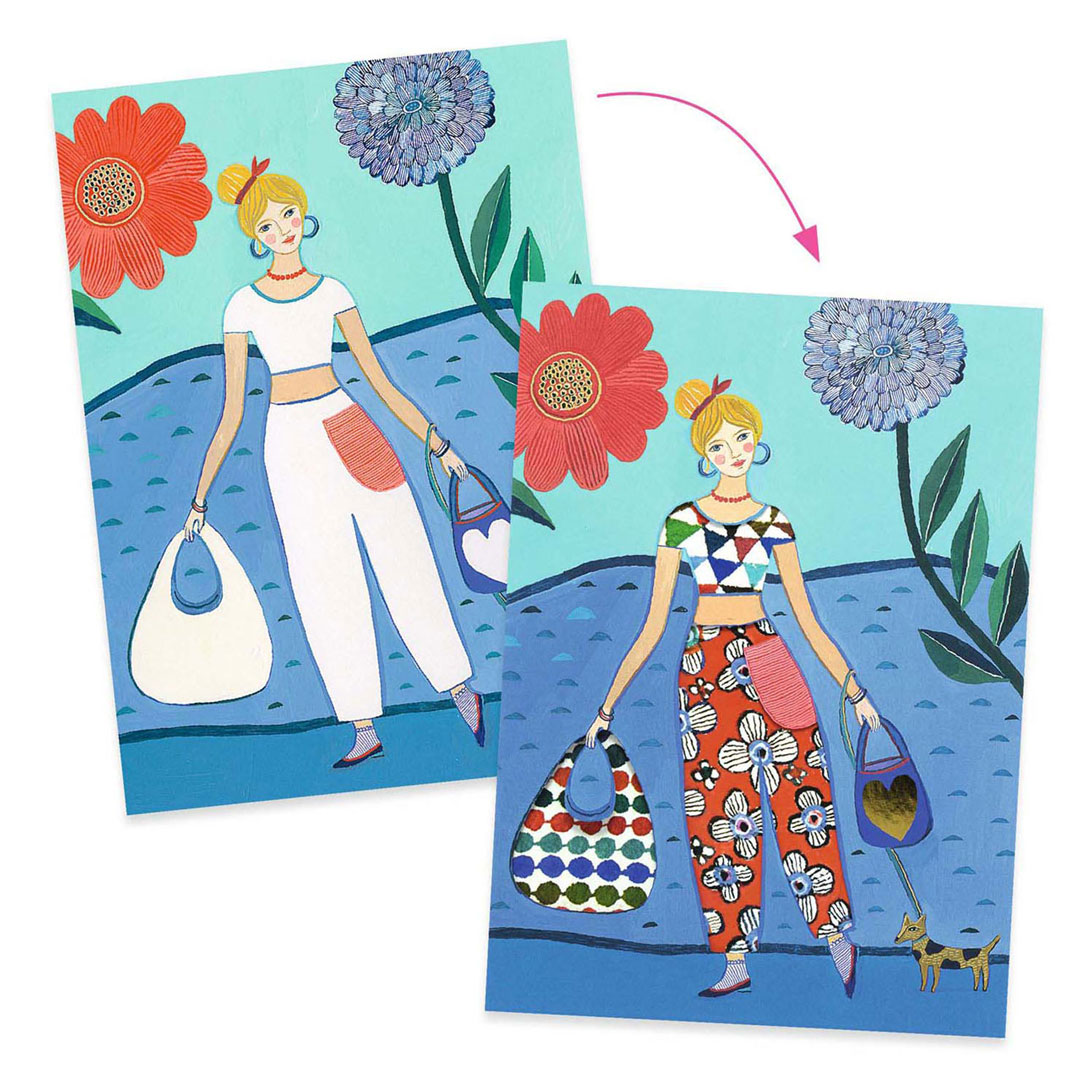 Djeco Mode Collages met 8 Kaarten