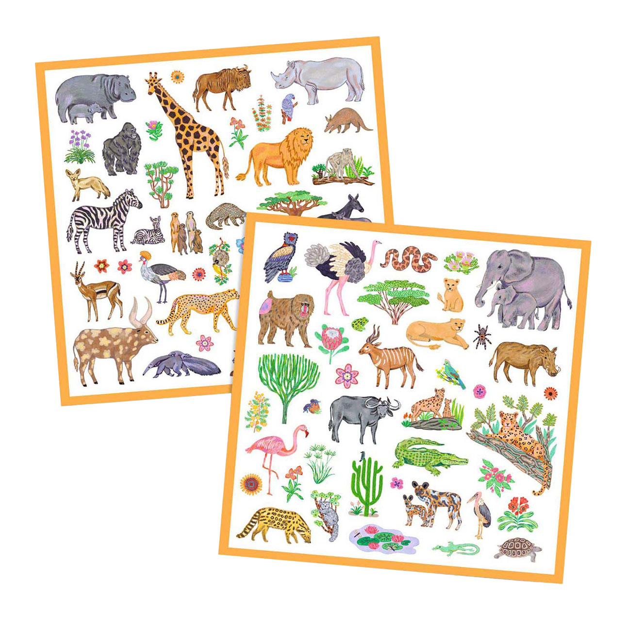 Djeco Sticker Afrikanische Tiere - 160 Sticker