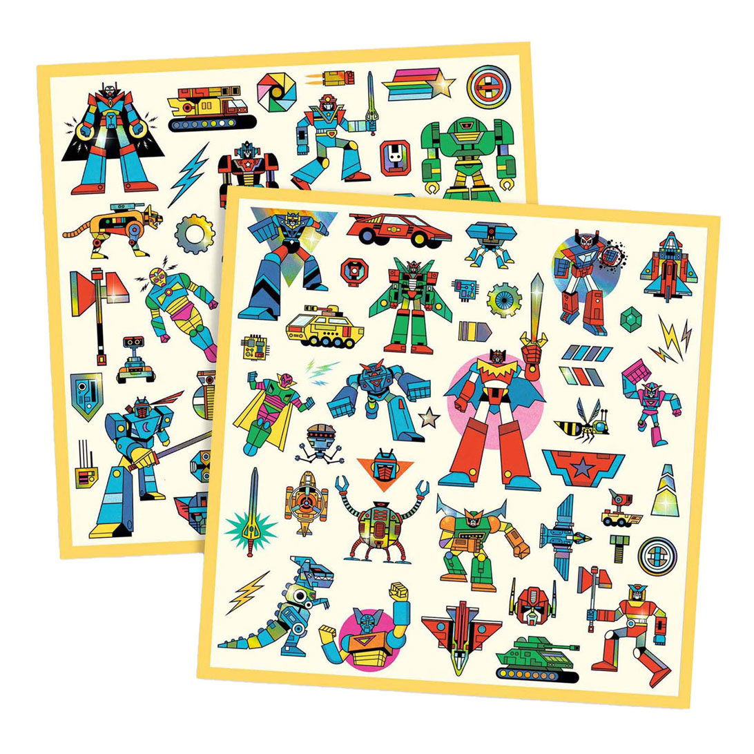 Djeco Stickers Metallic Robots - 160 Stickers
