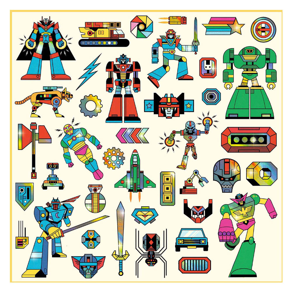 Djeco Stickers Metallic Robots - 160 Stickers