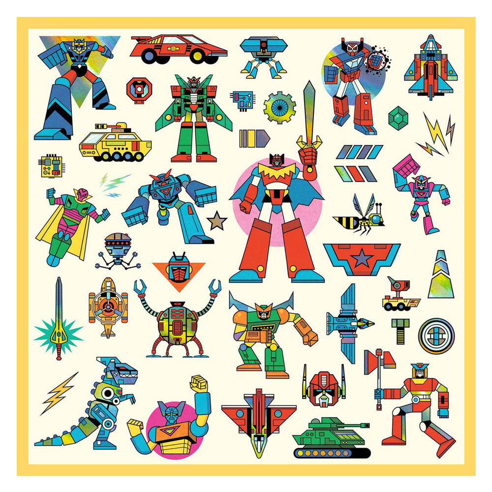Djeco Stickers Metallic Robots - 160 Stickers