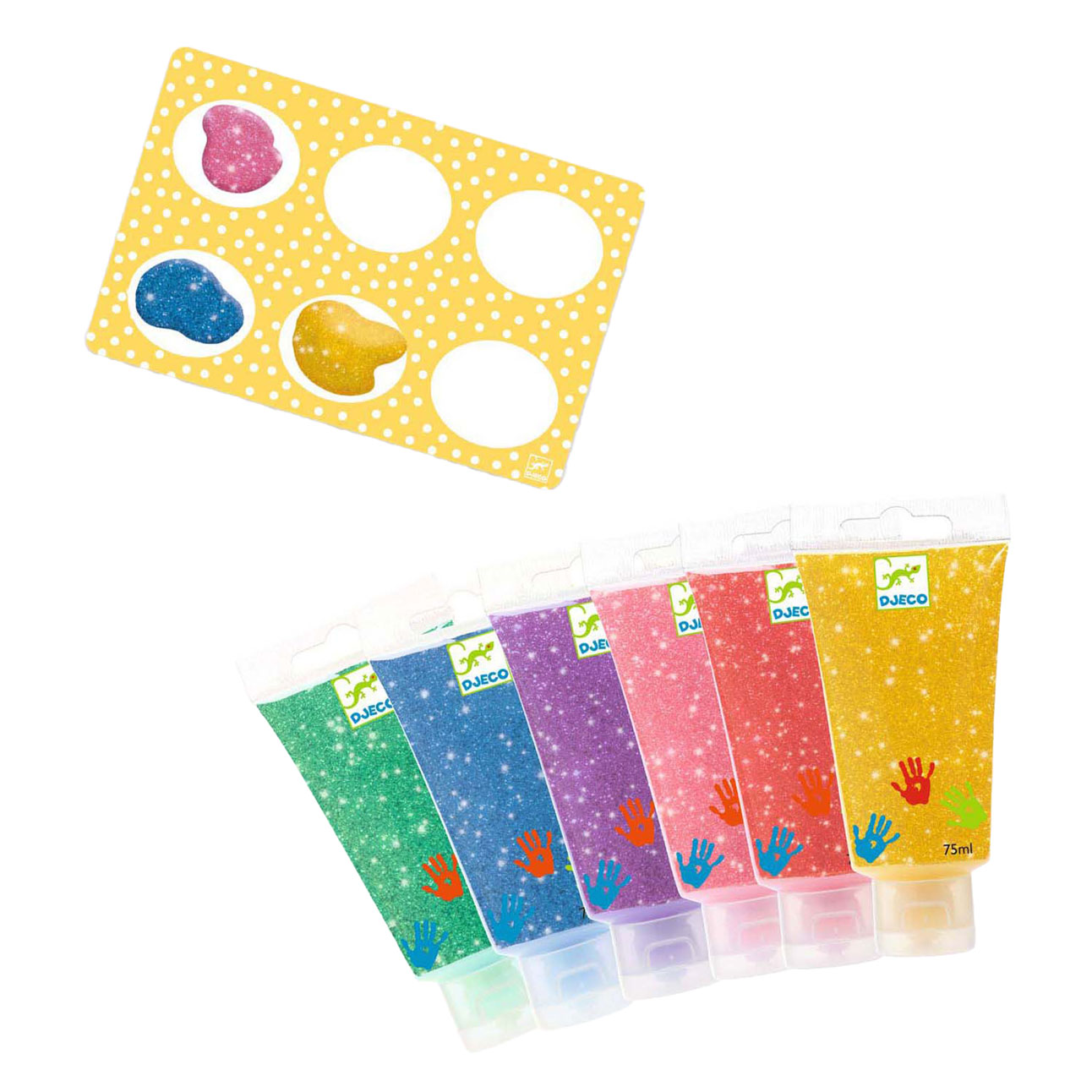 Djeco Glitter Vingerverf - 6st.