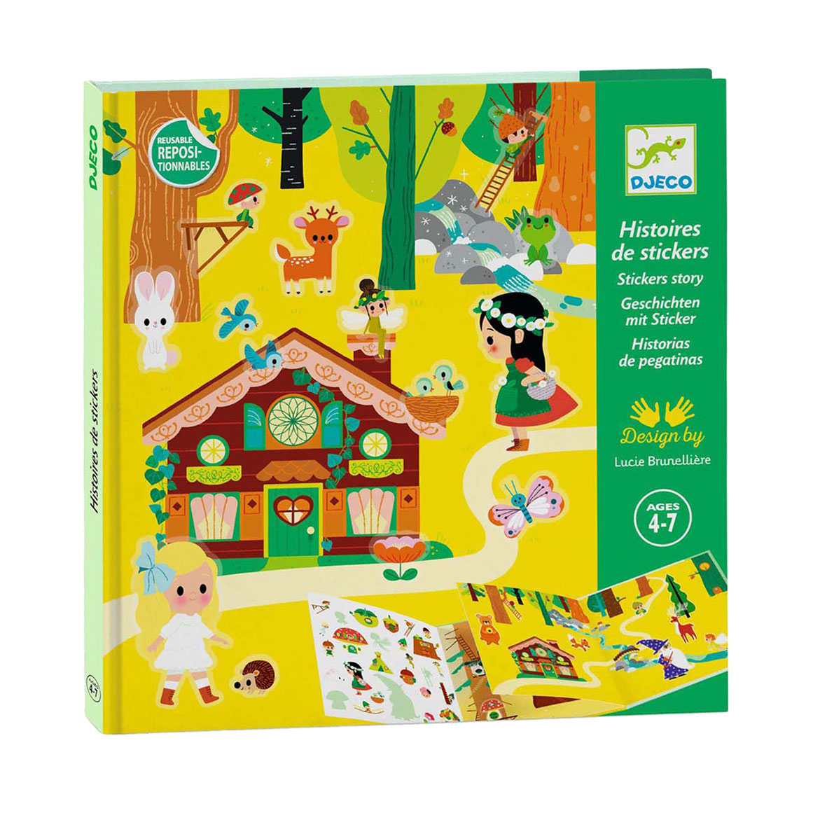 Djeco Verhalenboek met Stickers - The Magical Forest