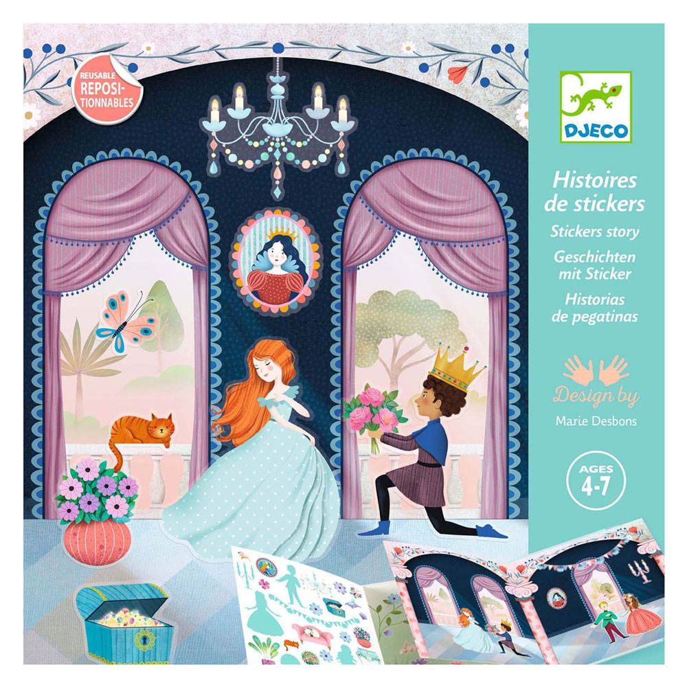 Djeco Verhalenboek met Stickers - Life in the Castle