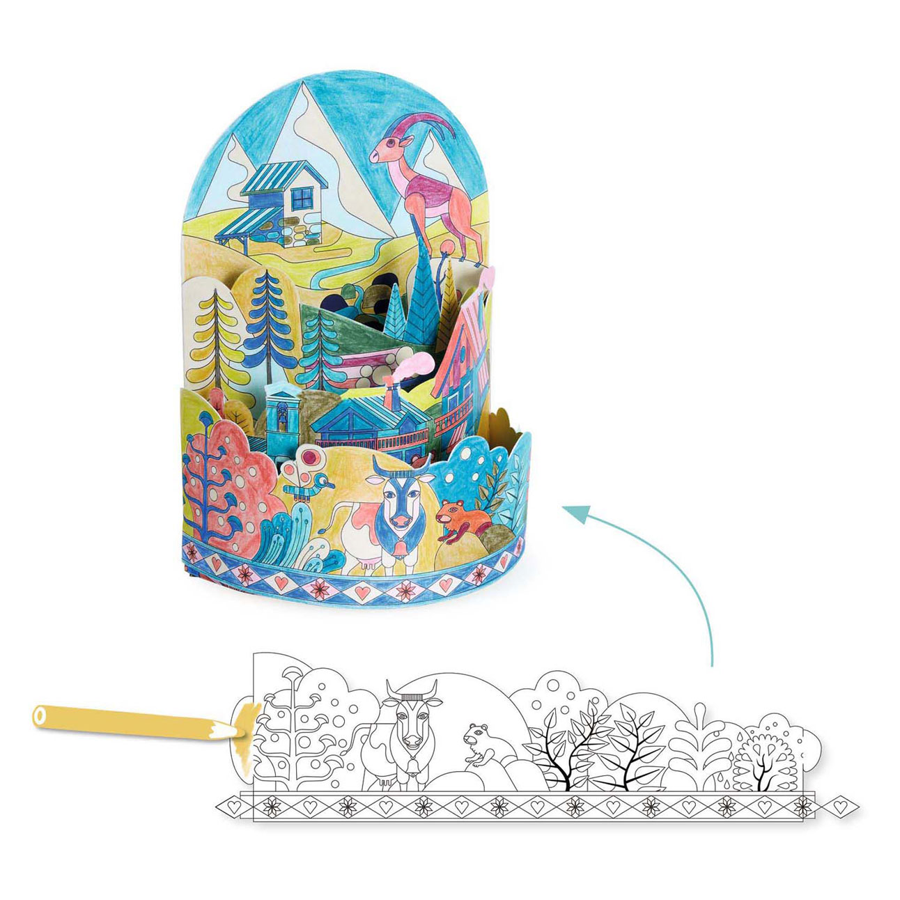 Djeco 3D Kleurplaat Koe