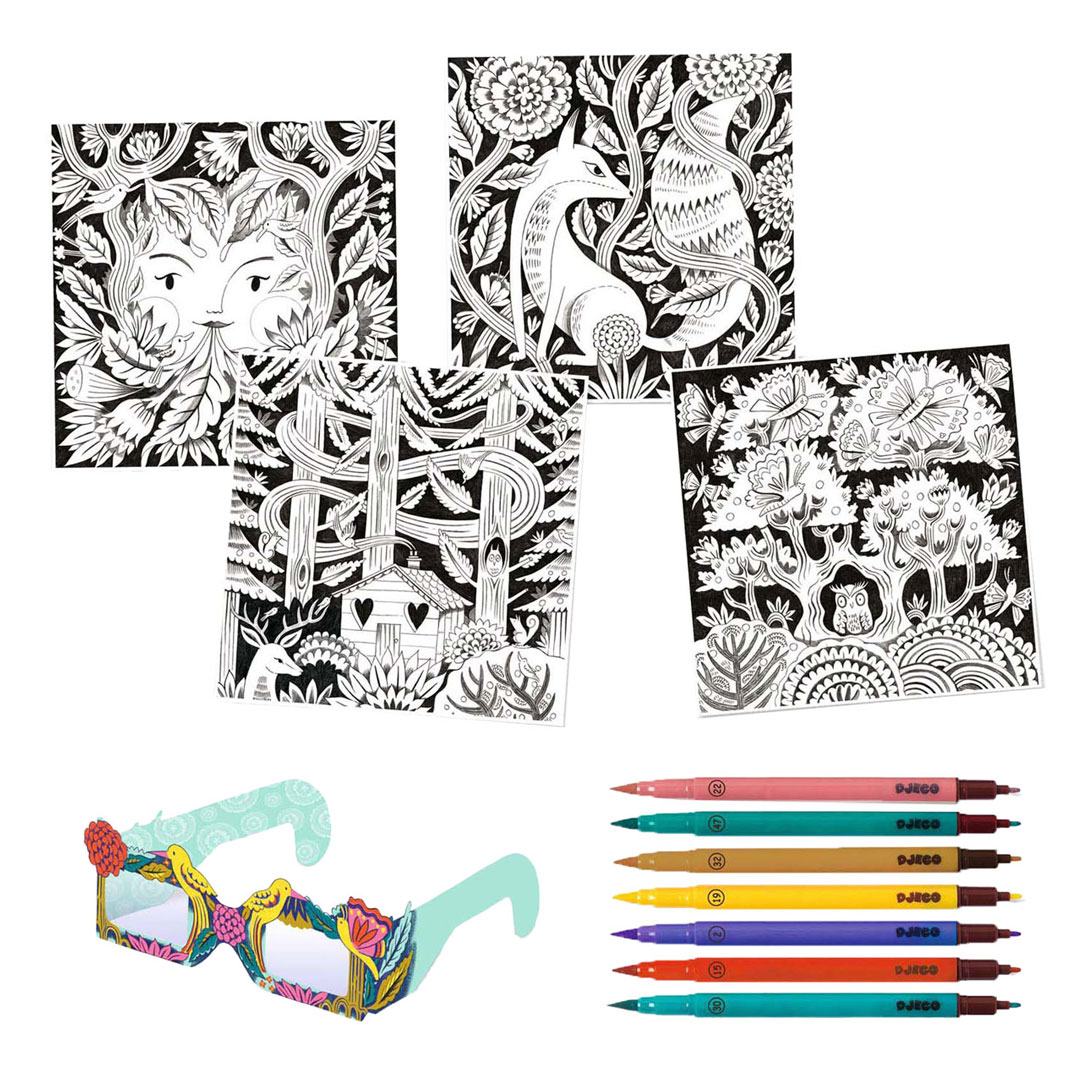 Djeco Kleuren met 3D-effect - Fantasy Forest