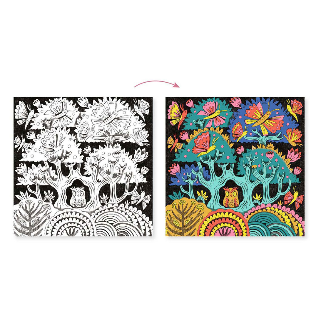 Djeco Kleuren met 3D-effect - Fantasy Forest