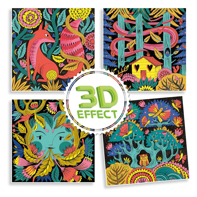 Djeco Kleuren met 3D-effect - Fantasy Forest