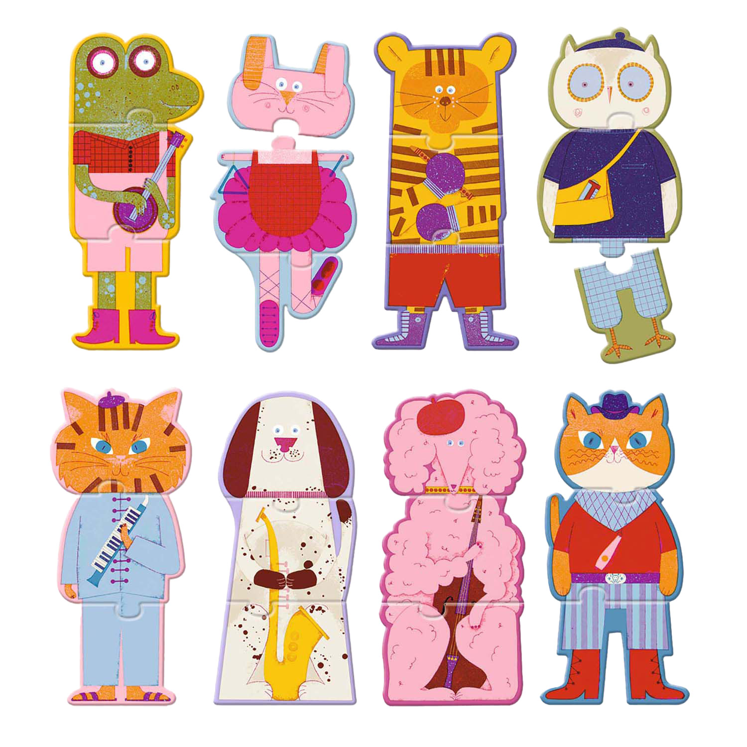 Djeco Trio-puzzel Dieren - 8 Puzzels