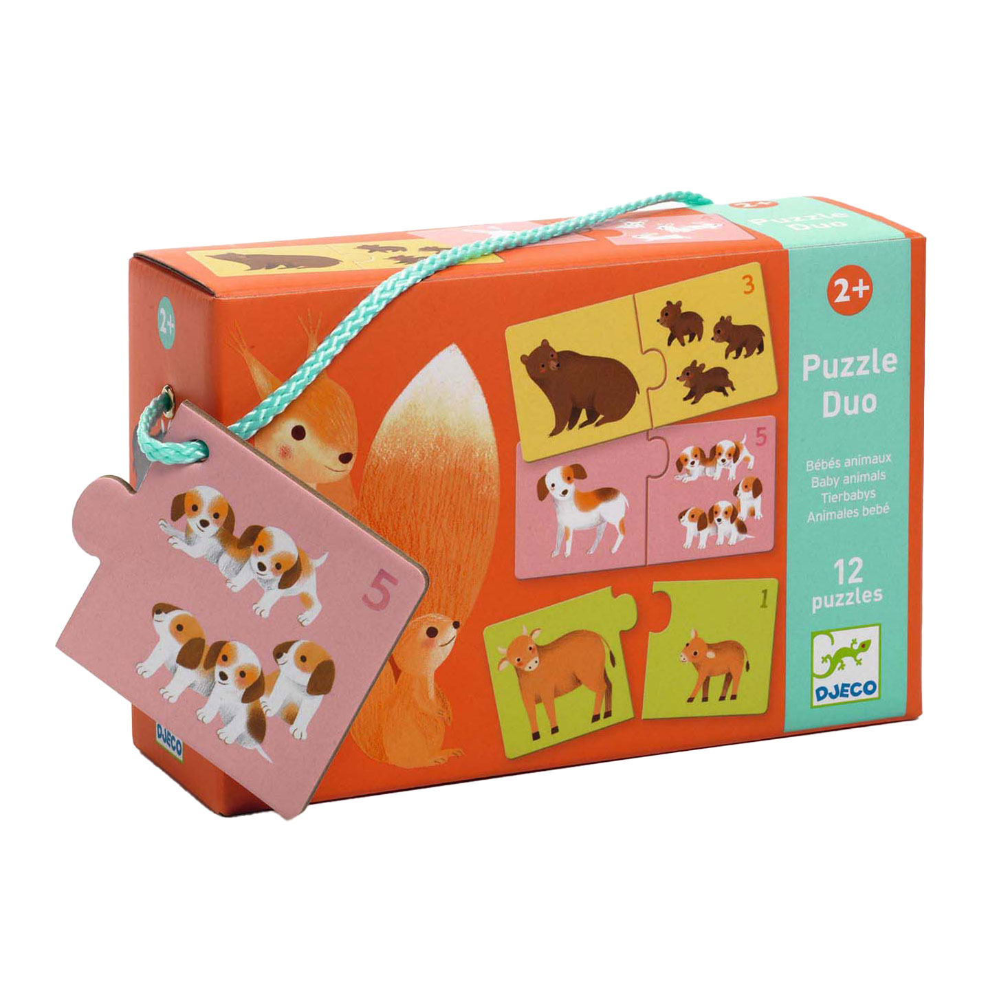 Djeco Combinatiepuzzel Dieren - 12st.