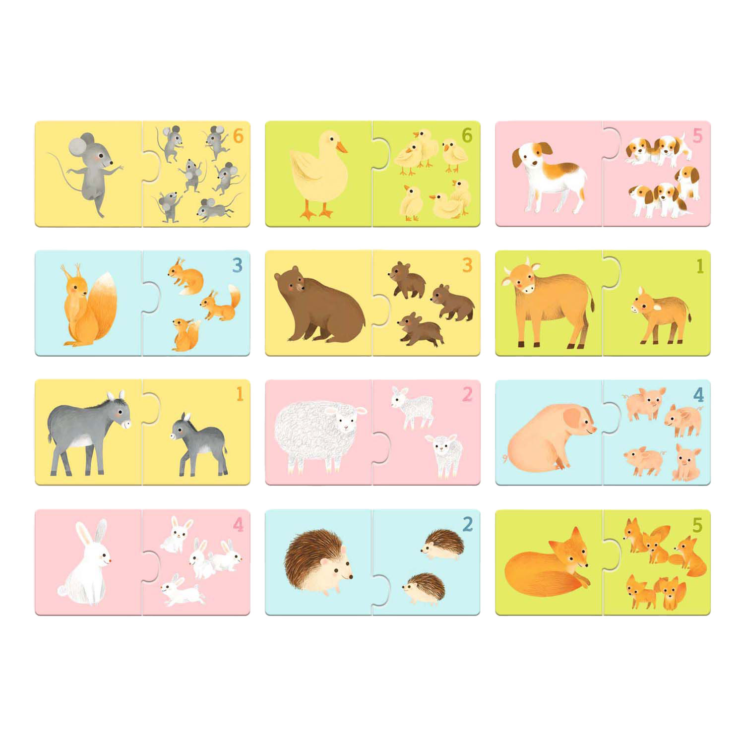 Djeco Combinatiepuzzel Dieren - 12st.