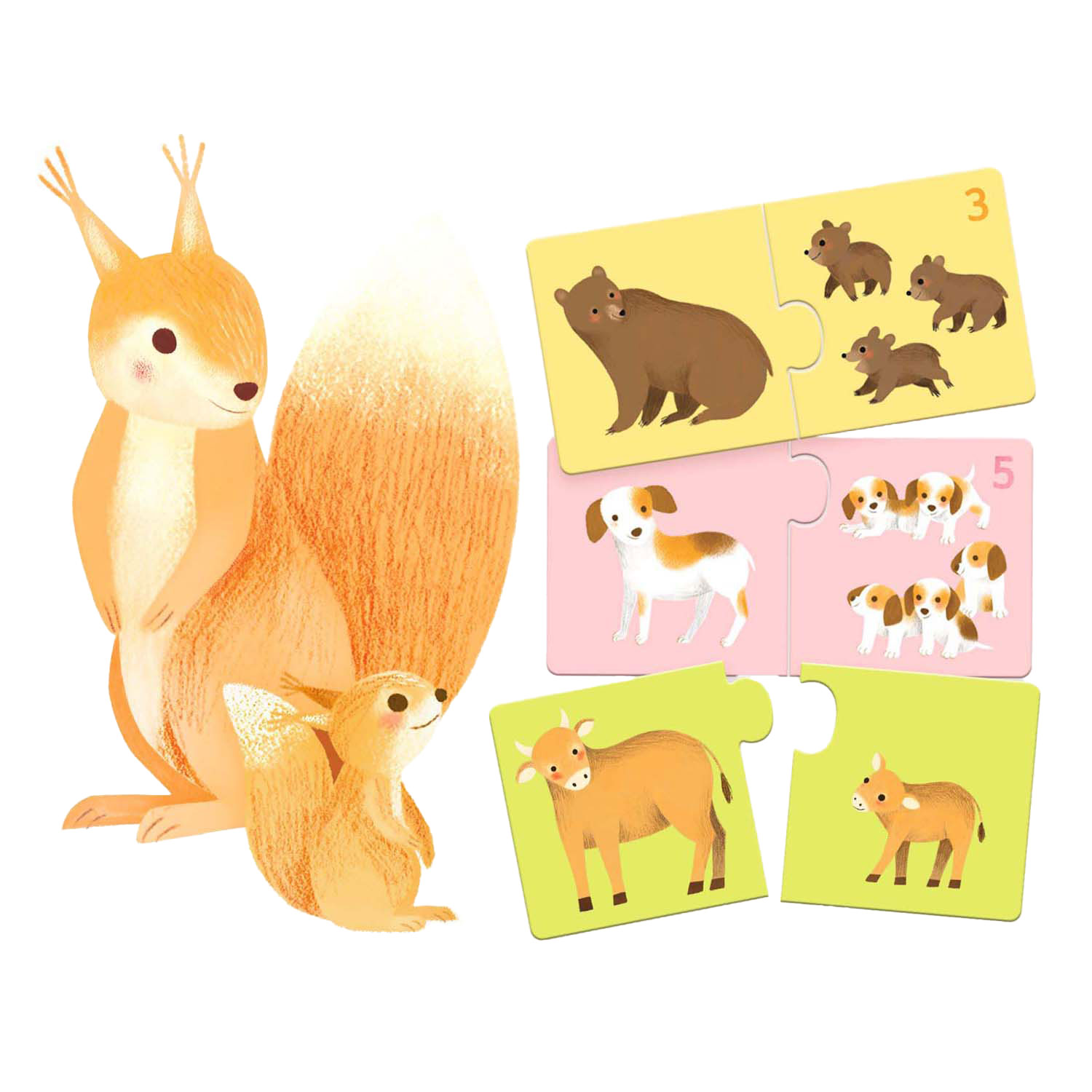 Djeco Combinatiepuzzel Dieren - 12st.