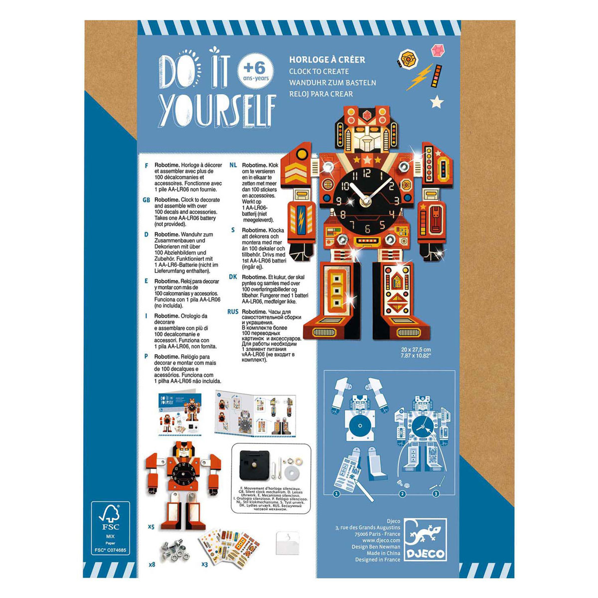 Djeco DIY - Knutselset Robot Klok