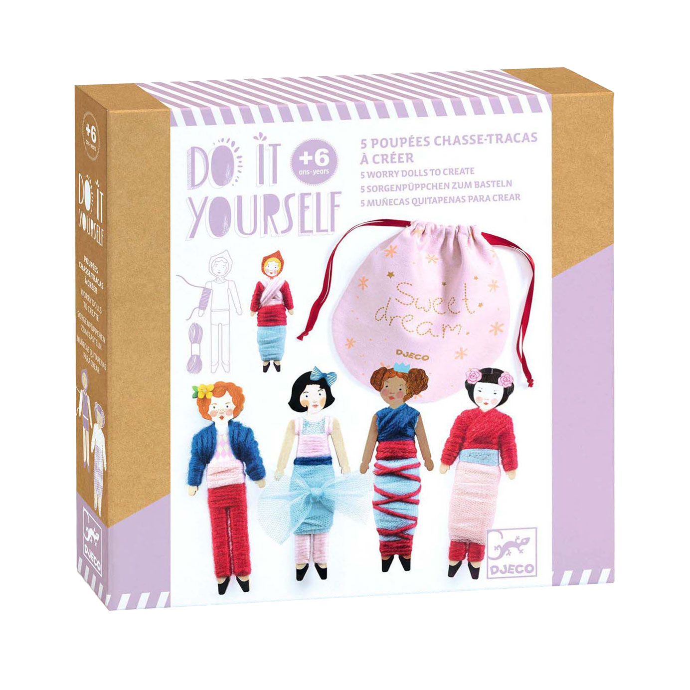 Djeco DIY - Knutselset 5 Houten Popjes