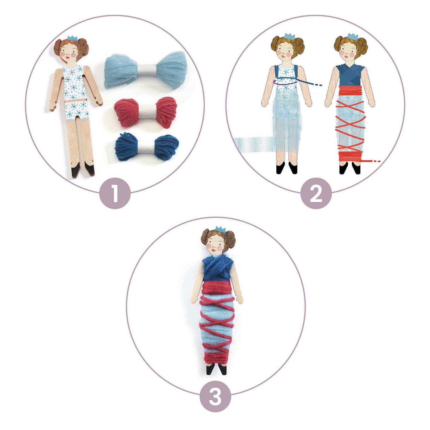 Djeco DIY - Knutselset 5 Houten Popjes