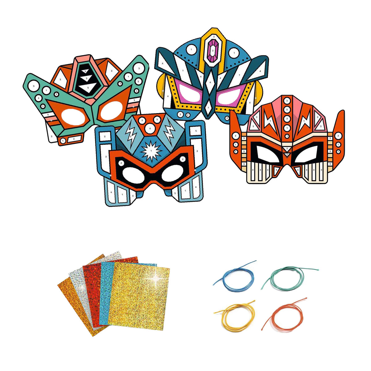 Djeco DIY - Masker Super Robots - 4 Maskers
