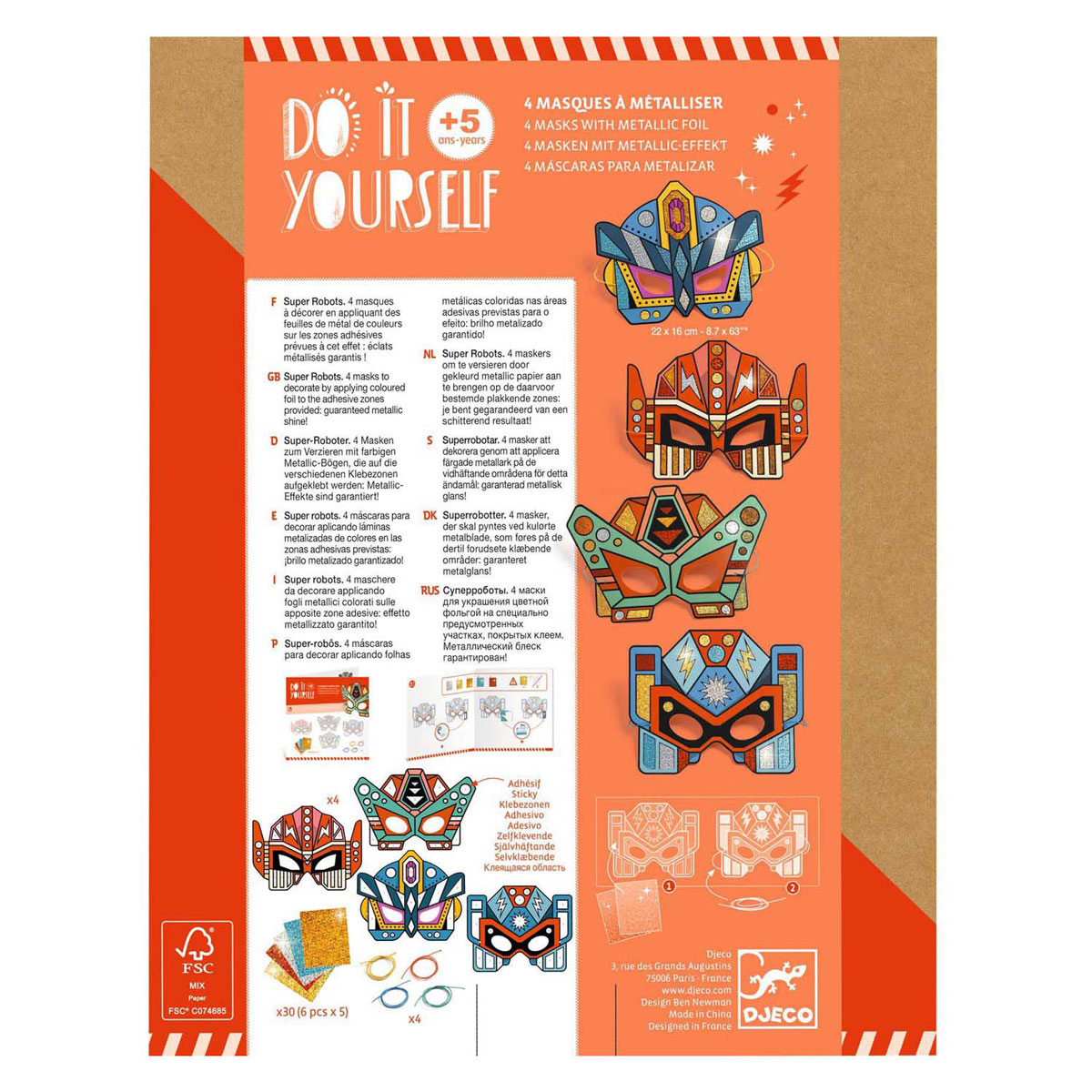 Djeco DIY - Masker Super Robots - 4 Maskers