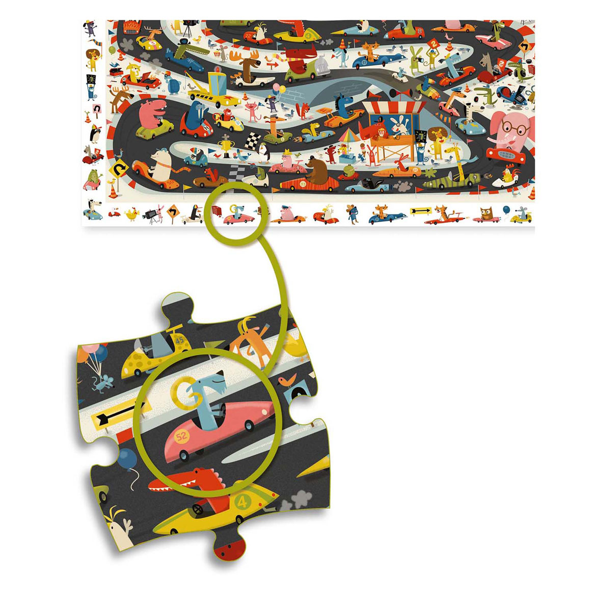 Djeco Zoekpuzzel Autosport - 54st.