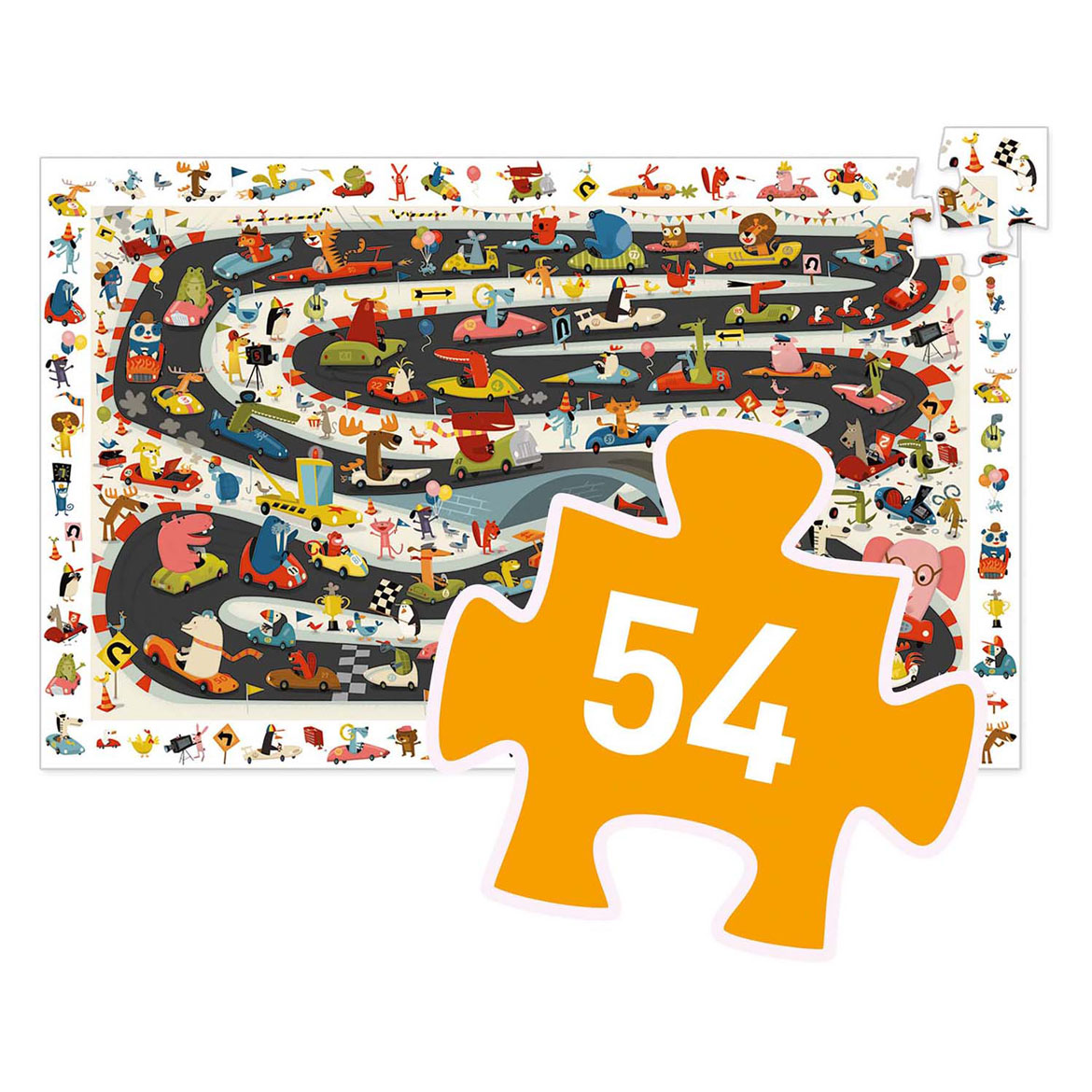 Djeco Zoekpuzzel Autosport - 54st.