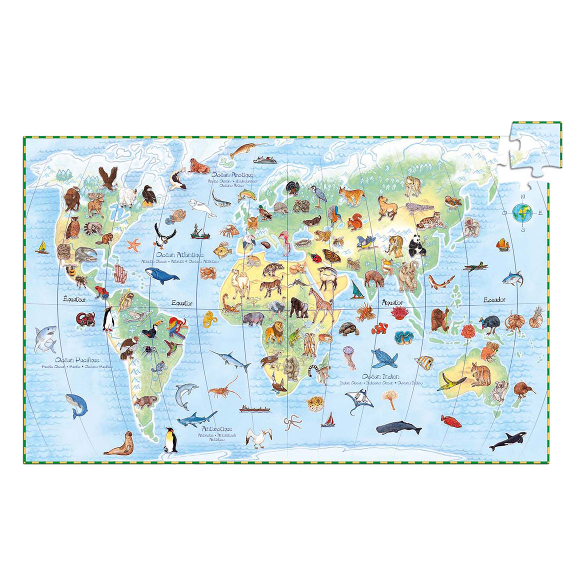 Djeco Legpuzzel Dieren van de Wereld - 100st. 