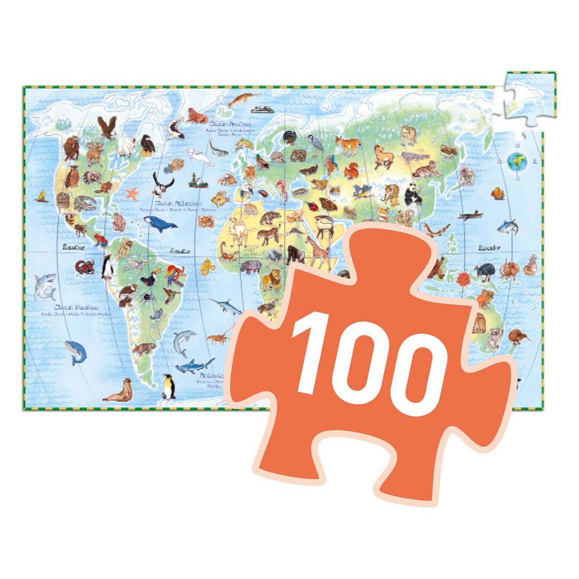 Djeco Legpuzzel Dieren van de Wereld - 100st. 