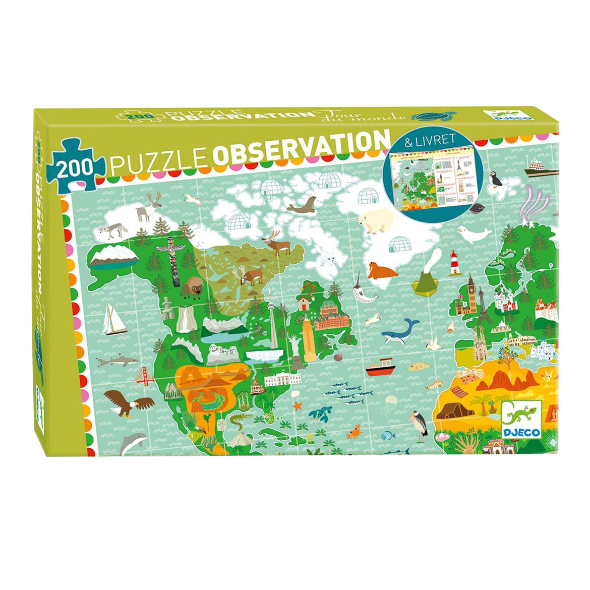 Djeco Legpuzzel Wereld - 200st. 