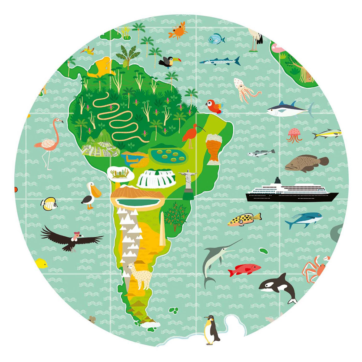 Djeco Legpuzzel Wereld - 200st. 