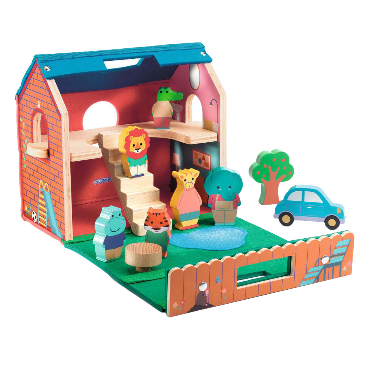 Djeco Houten Huis met 7 Figuren