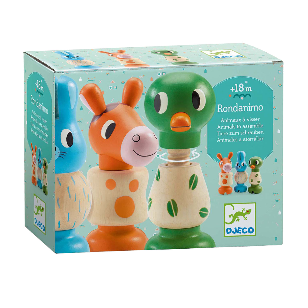 Djeco Houten Draaipuzzel Dieren - 9dlg.